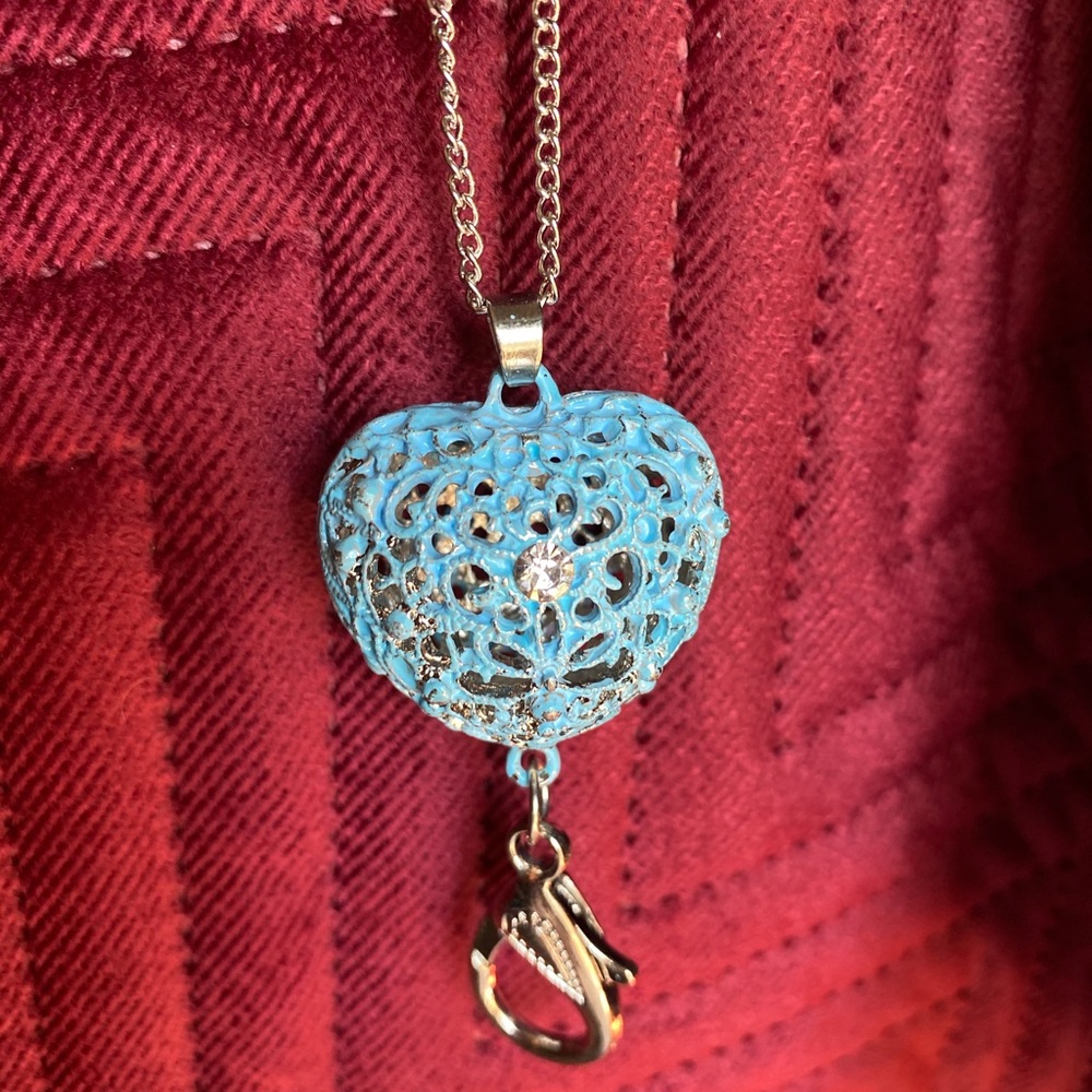 Blue heart lanyard